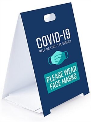 22 x 28 Plastic Sidewalk Sign with Custom Graphics, Double-Sided, Waterproof - White