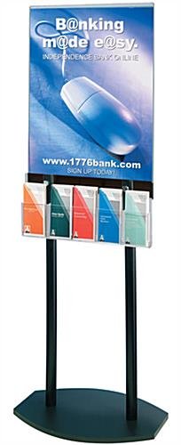 22 x 28 Poster Floor Stand, 5 Literature Pockets, 4/8.5"w - Black