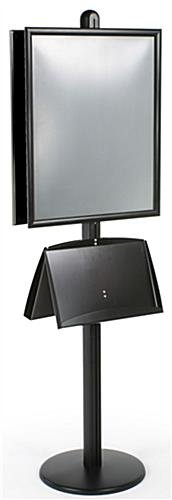 22 x 28 Poster Floor Stand with Literature Holders, 4"/8.5"w, Snap Open - Black