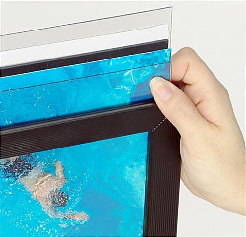 22 x 28 Poster Floor Stand with Literature Pockets, 4"/8.5"w, Double Sided - Black - Image 2
