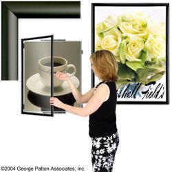 22 x 28 Poster Frame for Wall, Swing Open Door, Aluminum - Black