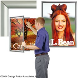22 x 28 Poster Frame for Wall, Swing Open Door, Aluminum - Silver