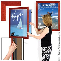 22 x 28 Poster Frame for Wall, Swing Open Door, Wood - Cherry
