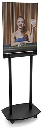 22 x 28 Poster Stand for Floor, Double Sided, Wheels - Black