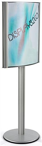 22 x 28 Poster Stand for Floor, Front Loading, Curved Frame, 2 Sided - Silver