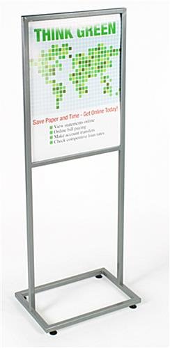 22 x 28 Poster Stand for Floor, Top Insert, 2 Sided, with Floor Levelers - Gray