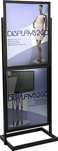 22 x 28 Poster Stand for Floor, Top Insert, Double Sided, Holds 4 Graphics - Black