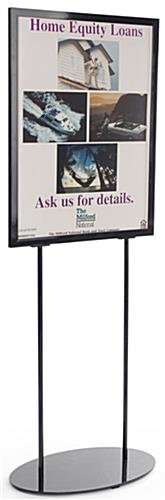 22 x 28 Poster Stand for Floor, Top Insert, Double Sided, Oval Base - Black