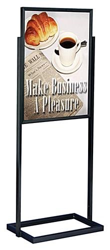 22 x 28 Poster Stand for Floor, Top Insert, Double Sided, Rectangle Base - Black