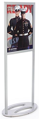 22 x 28 Poster Stand for Floor, Top Insert, Double Sided - Silver