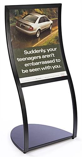 22 x 28 Poster Stand for Floor, Top Insert, S-shaped Curve - Black