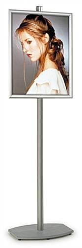 22 x 28 Poster Stand, Snap Open, 6 Feet Tall - Silver