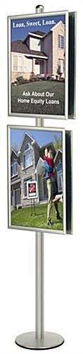 22 x 28 Poster Stand, Snap Open, 94" Tall, Double-Sided - Silver