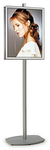 22 x 28 Poster Stand , Snap Open, Double-Sided, 6 Feet Tall - Silver