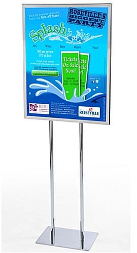 22 x 28 Poster Stand, Top Insert, Double Sided - Chrome