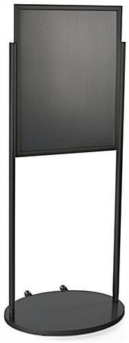 22 x 28 Poster Stand with Wheels for Floor, Aluminum, Double Sided - Black