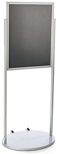22 x 28 Poster Stands with Wheels for Floor, Double Sided, Top Loading - Silver