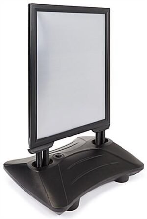 22 x 28 Sidewalk Sign for Posters, Double Sided, Fillable Base with Springs - Black