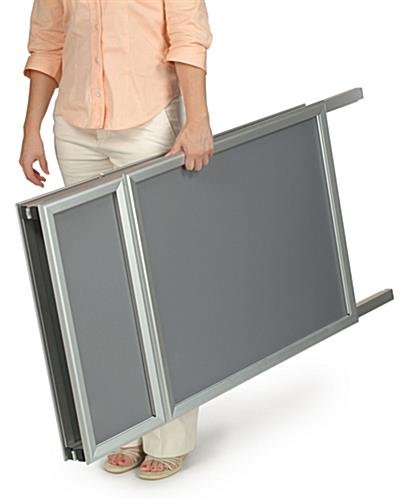 22 x 28 Sidewalk Sign for Posters, Snap Open, Custom Headers, 2 Sided - Silver - Image 3