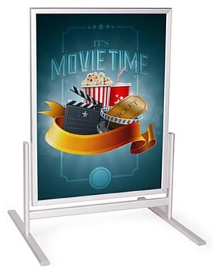 22 x 28 Sidewalk Sign for Posters, Snap Open, Double Sided, Outdoor - Silver