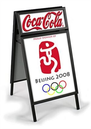 22 x 28 Sidewalk Sign for Posters, Snap Open, Double Sided, with Headers - Black