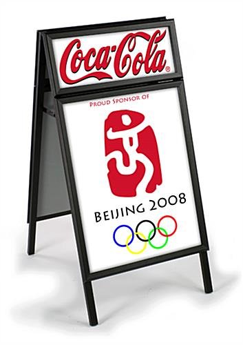 22 x 28 Sidewalk Sign for Posters, Snap Open, Double Sided, with Headers - Black