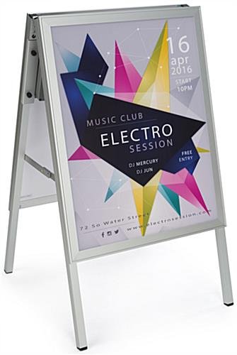 22” x 28” Sidewalk Sign with LED Lights, Snap Frame, Rechargeable Battery - Silver - Image 4