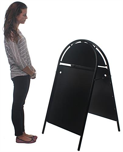 22 x 28 Sidewalk Sign with Magnetic Lens, Separate Headers, Double Sided - Black - Image 2