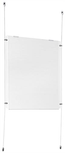 22 x 28 Sign Holders with Ceiling-to-Floor Cable - Clear