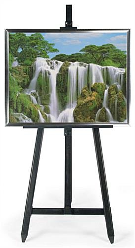 22 x 28 Silver Poster Frame with Black Floor Easel
