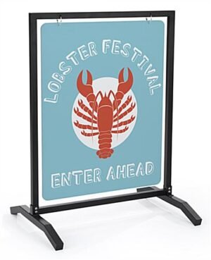 22 x 28 Swinger Sign w/ Ring Hooks, 2-Sided UV Printed Aluminum Composite - Black