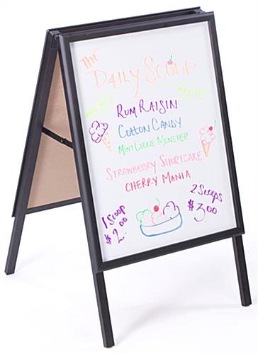 22 x 28 Write-On Board A-Frame, Wet Erase, Double Sided - White