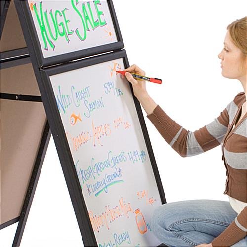 22 x 28 Write-On Board A-Frame, Wet Erase, Double Sided - White - Image 5