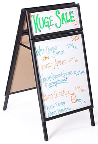 22 x 28 Write-On Board A-Frame, Wet Erase, Double Sided - White
