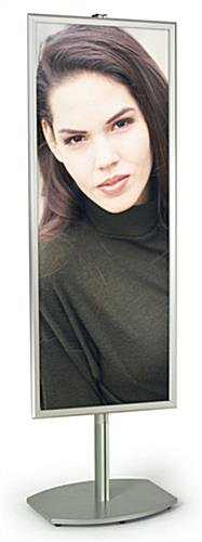 22 x 56 Poster Stand , Snap Open, 6 Feet Tall - Silver