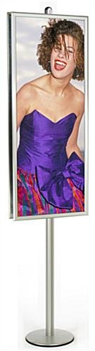 22 x 56 Poster Stand, Snap Open, 8 Feet Tall, Double-Sided - Silver