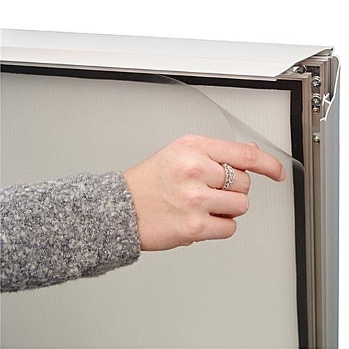 23 x 33 Sidewalk Sign for Posters, with Spring Base, 2 Sided, Snap Open - Silver - Image 2