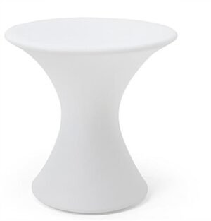 23.5" Cocktail Table w/ LED Lighting, 16 Color Options, Rechargeable Battery - White