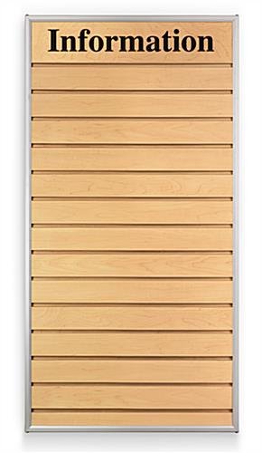 23.5 x 47.5 Slatwall Panel for Wall, Custom Header - Maple