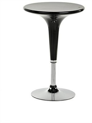 24” Round Cocktail Table, Height Adjustable, 360 Degree Swivel - Black