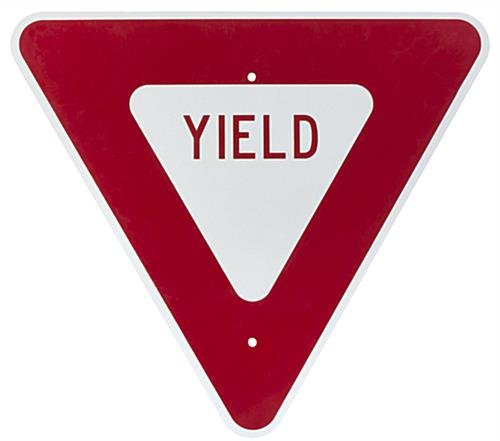 24” Wide Yield Sign, Weather-Resistant Aluminum, Reflective - Red