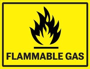24” x 18” Pre-Printed Floor Decal, Safety Message, “Flammable Gas” - Yellow
