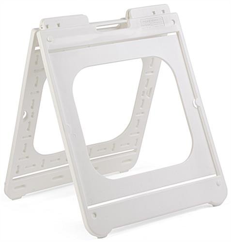24 x 24 Square Sidewalk Sign Frame, 2 Coroplast Boards & Header - White - Image 3