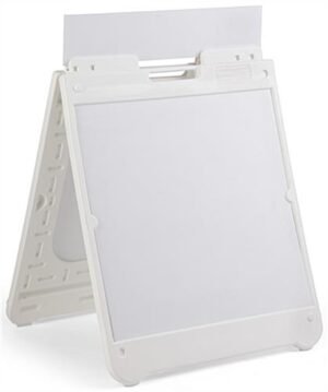 24 x 24 Square Sidewalk Sign Frame, 2 Coroplast Boards & Header - White
