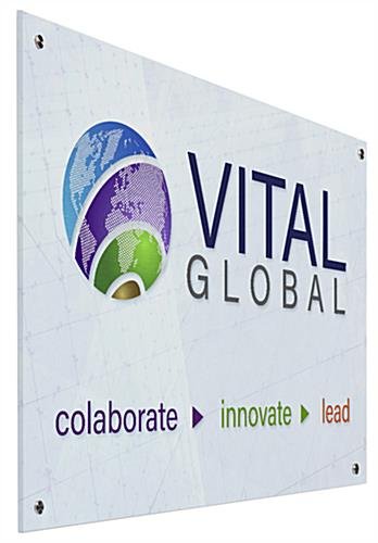 24 x 36 Acrylic Wall Sign w/ UV Printed Custom Graphics, 4 Standoffs