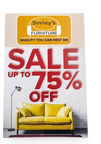 24 x 36 Coroplast A-Frame Sign Board w/ 2-Sided Full Color UV Custom Graphics - White - Image 2