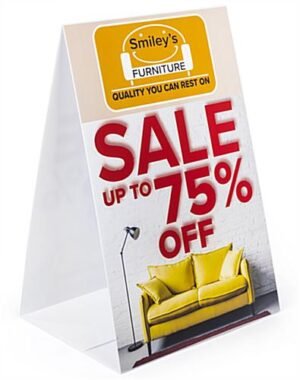 24 x 36 Coroplast A-Frame Sign Board w/ 2-Sided Full Color UV Custom Graphics - White