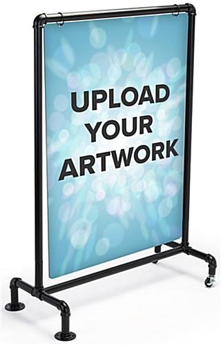 24 x 36 Industrial Pipe Swinger Sign, 2-Sided Custom Printed Panel - Black - Image 8