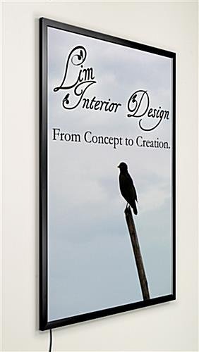 24 x 36 LED Light Box for Wall, Snap Open - Black