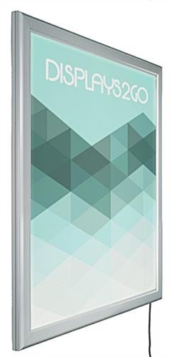 24 x 36 LED Light Box for Wall, Snap Open - Silver